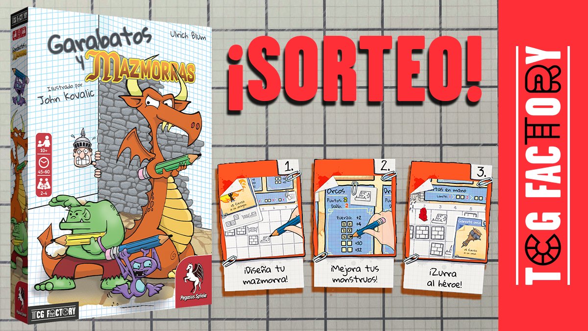 🟥SORTEO🟥

Celebramos el lanzamiento de nuestro nuevo #juegodemesa GARABATOS Y MAZMORRAS sorteando una copia.

Para participar:
👉Haz RT
👉Like a esta publicación y a <a href="/Tcgfactory/">TCG Factory</a> 
👉Deja un comentario: ¿por qué mola tanto dibujar tu propia mazmorra?

Solo España
Hasta el 16/12