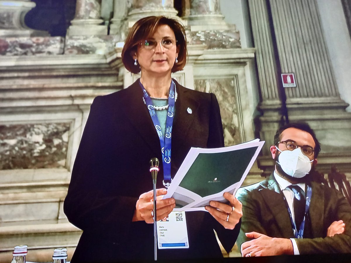 Conférence des Ministres de la Justice organisée par la présidence italienne du @coe sur le rôle de la justice restaurative en Europe. Merci à la Ministre Cartabia @ItalyMFA @ItalyatCoE pour un accueil magnifique à Venise, dans la salle où la @VeniceComm siège 4x par an