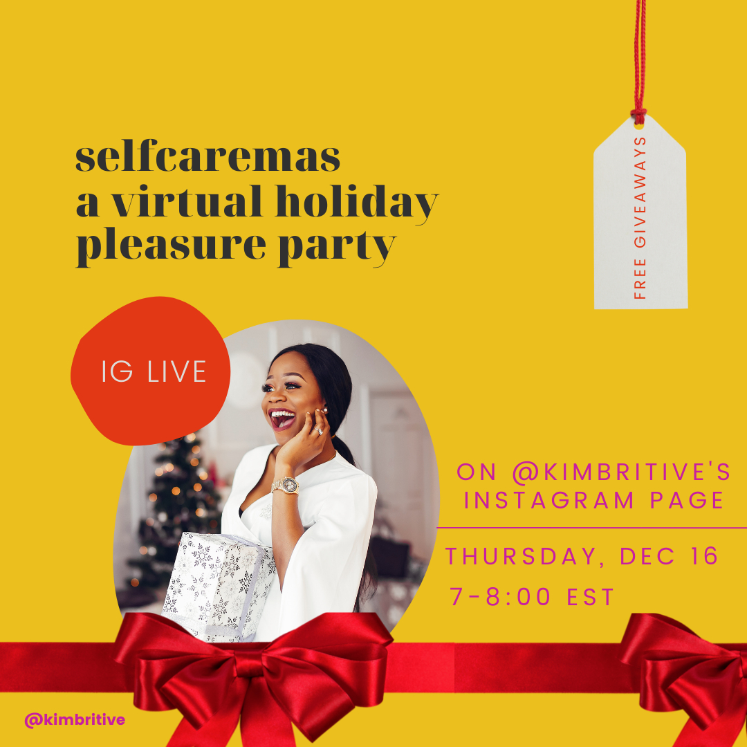 KIMBRITIVELLC's tweet photo. It's the most wonderful time of the year and we're inviting you to our virtual holiday pleasure party giveaway on our next IG live this Thursday, December 16 at 7PM EST! 🥳

Because we care about you and want you to give yourself the gift of self-care this season, we will be gi https://t.co/Cbk7DIQ144