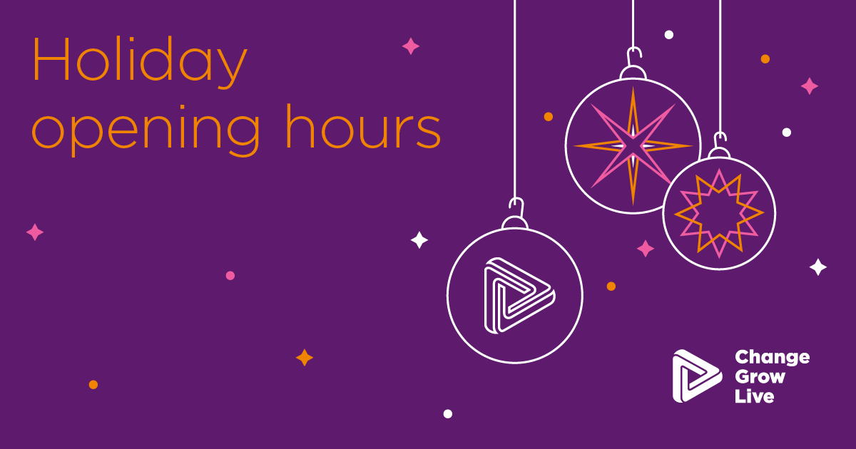 CGLSouthend's tweet photo. Our service will be closed on the following days over the holidays:

24th Dec - Close at 5pm
25th, 26th, 27th, 28th - Closed 
31st - Close at 5pm
3rd Jan - Closed

Please check-out this link for support available over the Christmas period: https://t.co/baE3Shb8Ia https://t.co/XcMNC41WjH