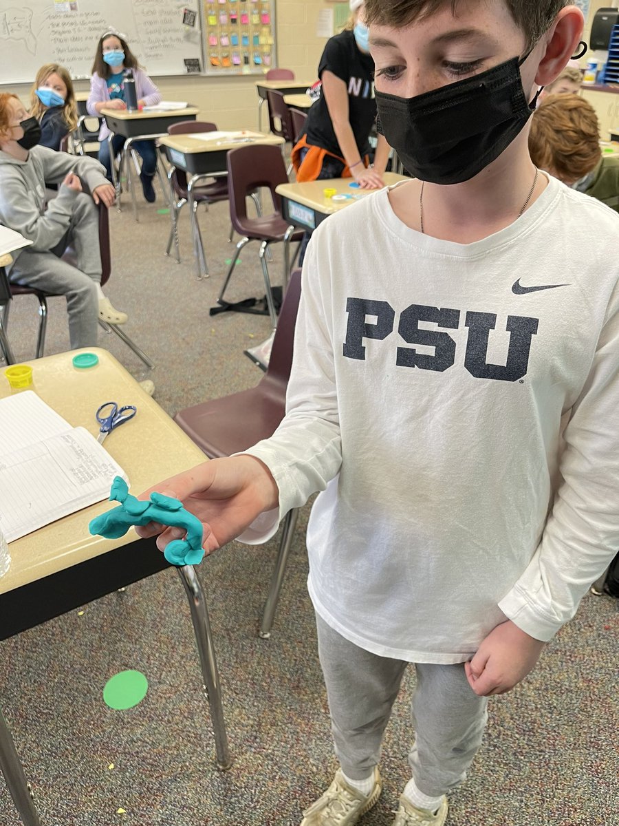 JessMattei's tweet photo. Highlighting the illustrative piece of the SEEI strategy while acquiring knowledge of our new vocabulary words! We love a Play-Doh build! #LTT #elementaryreading https://t.co/k0ZF5LHRFe