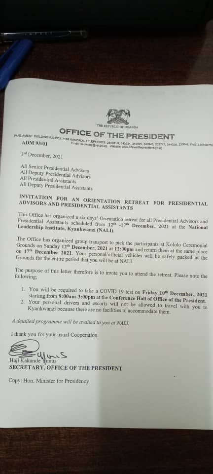 kamukamafredie's tweet photo. On Dec. 16, 2021, H.E @KagutaMuseveni  will address Presidential Advisors at NALI, Kyankwanzi, on the NRM Transformation Agenda and their role in it. The Address will be aired live on @ubctvuganda. Please, tune in. https://t.co/1BiYESprsX