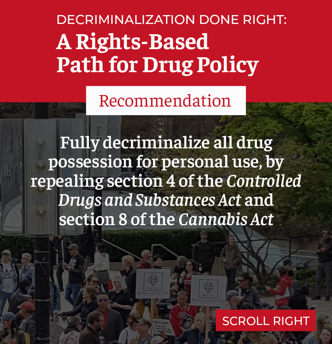 A roadmap for reform—'#DecrimDoneRight: A Rights-Based Path for Drug Policy’ ends the criminalization of people who use drugs and moves Canada forward towards a human rights and public health approach [Read Platform] 🔗 drugpolicy.ca/decrim-done-ri… #DrugDecrimCanada