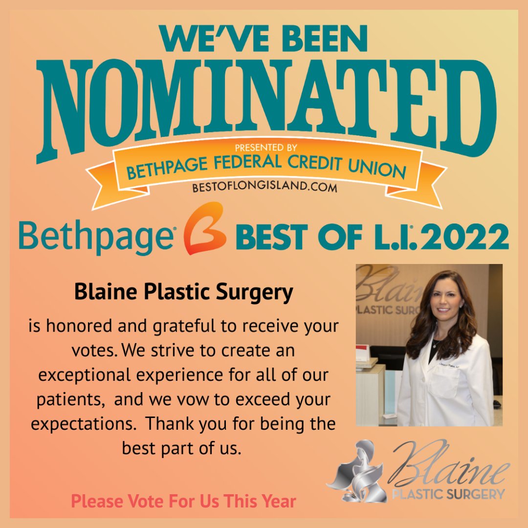 Voting ends on Wednesday!  
👉  bestoflongisland.com/voting/#/galle…
#blaineplasticsurgery #bestoflongisland