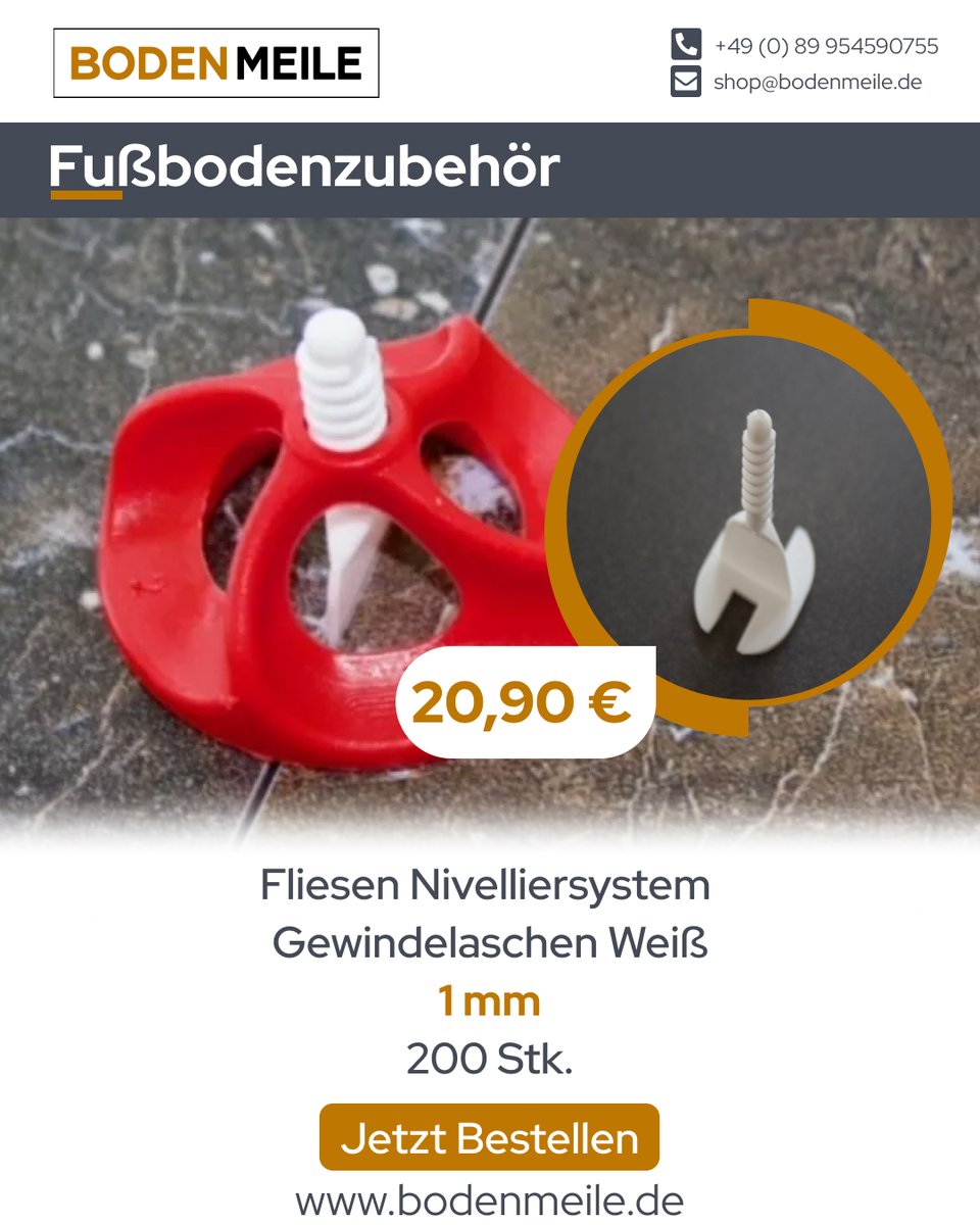 bodenmeile's tweet photo. Fußbodenzubehör

https://t.co/GMiERm5aTZ

Fliesen Nivelliersystem Gewindelaschen Weiß 1mm - 200 Stk. - 20,90 €
Fliesen Nivelliersystem Gewindelaschen Weiß 2mm - 200 Stk. - 20,90 €
Fliesen Nivelliersystem Zughauben Rot - 100 Stk. - 15,90 € https://t.co/nmRlQSFB5s