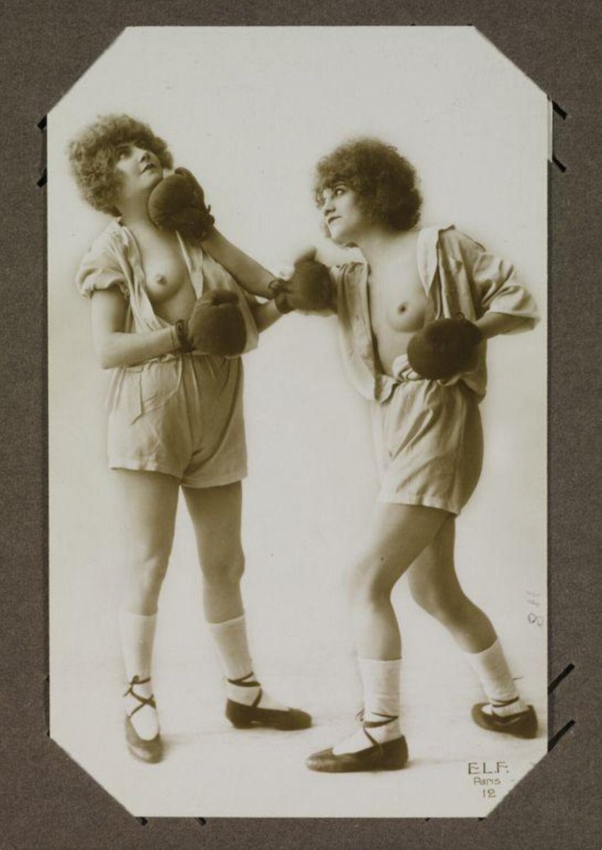 WhoresofYore's tweet photo. French Postcard, c.1910. Artist and models are unknown. This item is now part of the Milford Haven Collection at the V&amp;A Museum in London. The collection consists of 442 French, Italian and German erotic postcards, including a number of rare cards with moving parts. https://t.co/8zMPkjDyfK