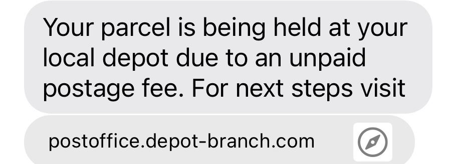 LittleLoveridge's tweet photo. @PostOffice Can I just clarify that this is a scam message? https://t.co/Y8YGtiTyvg