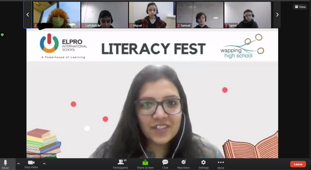WappingHigh's tweet photo. A fantastic start to our first #Litfest in partnership with ELPRO International School in India! Students celebrated #literacy, #oracy and a love of reading with some brilliant activities - we can't wait for day 2 tomorrow! 📚🇬🇧🇮🇳 https://t.co/UafUTlzRM1