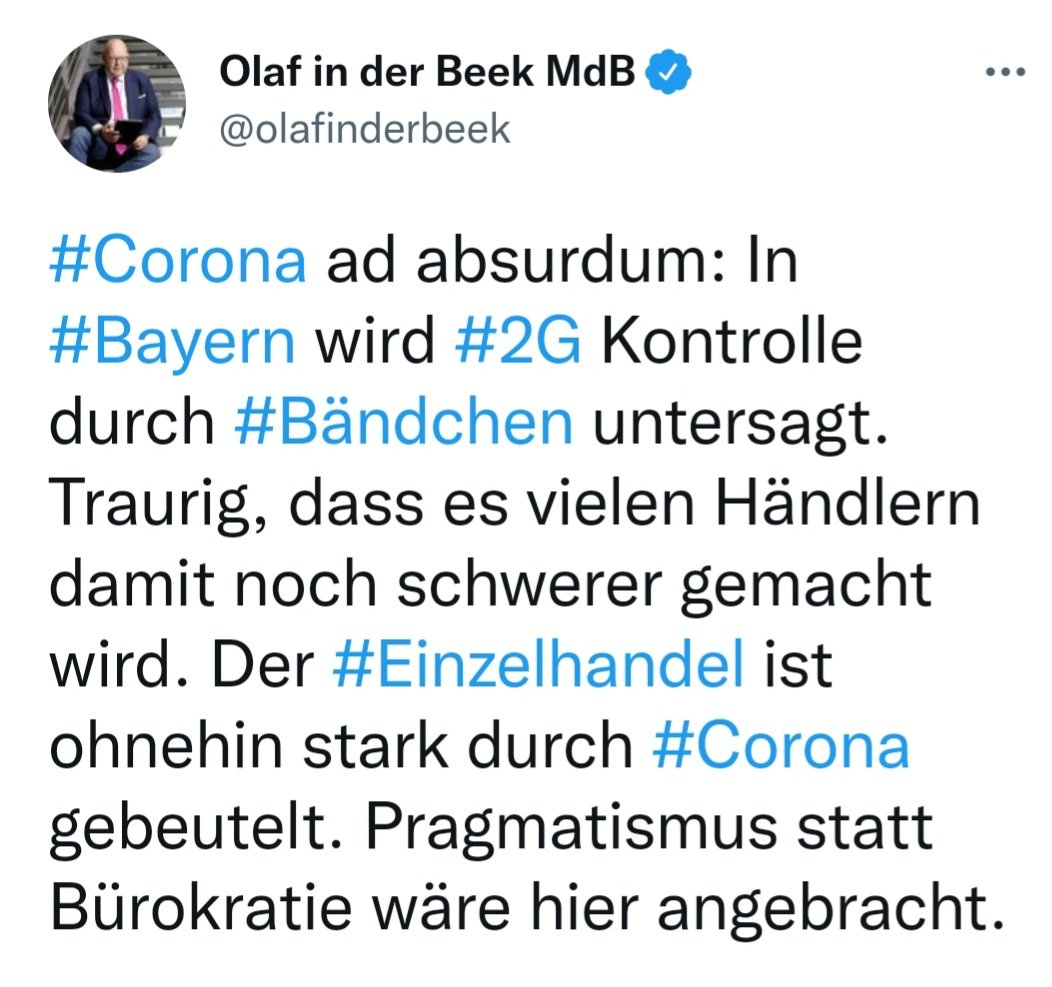 zukunft37's tweet photo. In der Beek (FDP) fordert #Baendchen um #2G kontrollieren zu können.
Klarer Fall von Stigmatisierung und für mich ein Kandidat für #Nuernberg2
BTW:Die allerwenigsten sind durch #Corona gebeutelt sondern durch irrsinnige, faschistische und unverhältnismäßige #Maßnahmen der Politik https://t.co/aZNdCsu2Vc