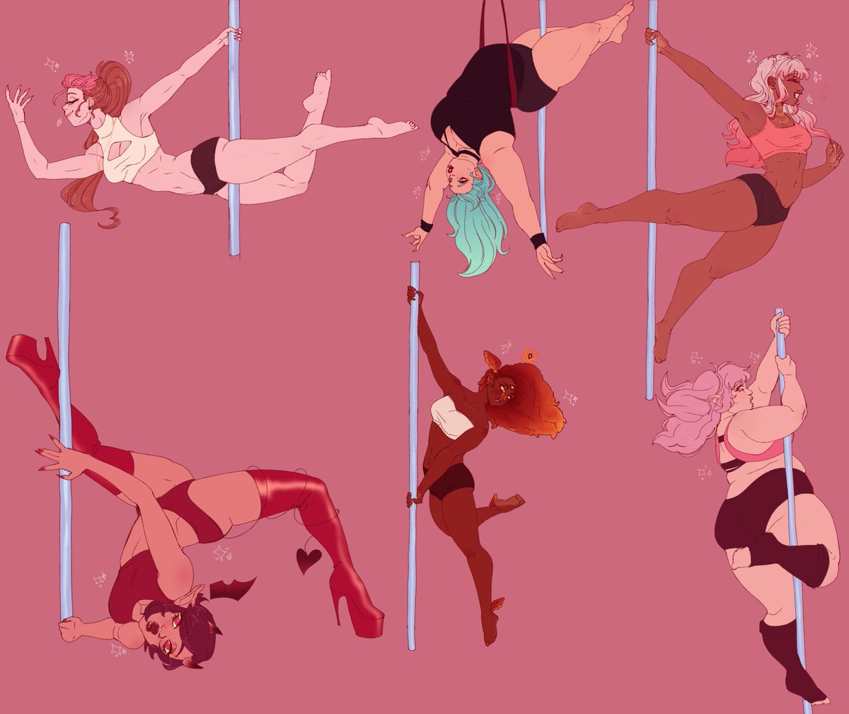 some studies of pole dancing ft my ocs aaaaa
i was gonna do more but i gave up