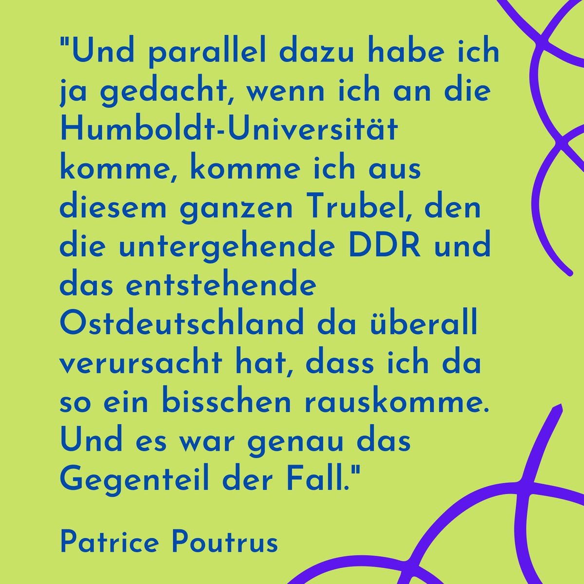 lose_faeden's tweet photo. Patrice Poutrus begann 1989 sein Studium an der HU in Ost-Berlin. Für den Podcast erzählte er uns u.a. wie er in den 1. Seminaren noch die reine Lehre des Kommunismus erfuhr während auf den Straßen die Menschen marschierten um den Kommunismus abzuschaffen. Danke @pg_poutrus_icke https://t.co/qbrDYmgJlr
