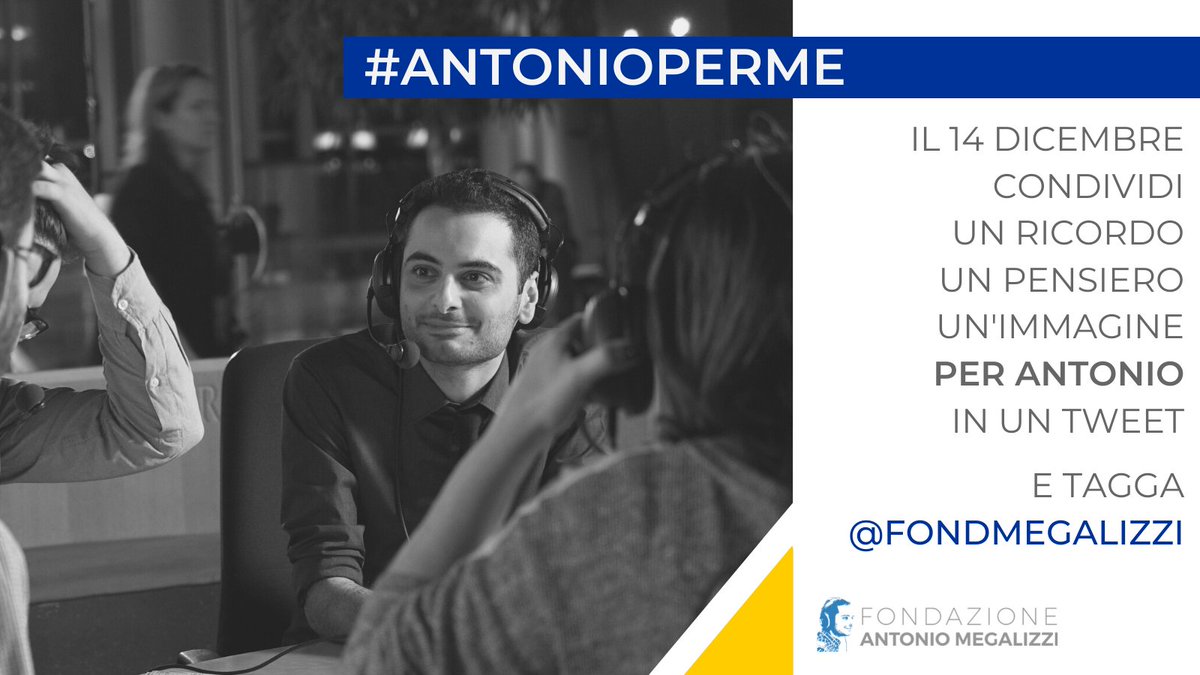 fondmegalizzi's tweet photo. Domani, il #14dicembre, saranno 3 anni senza Antonio.
Ogni giorno, ci rendiamo conto di quanto sia riuscito a lasciare a tanti e tante.

Vogliamo tenerci vicini nel suo ricordo, per questo vi chiediamo di condividere un pensiero o un ricordo. #antonioperme 
#nonfermiamoquestavoce https://t.co/Kqkwt2b2Of