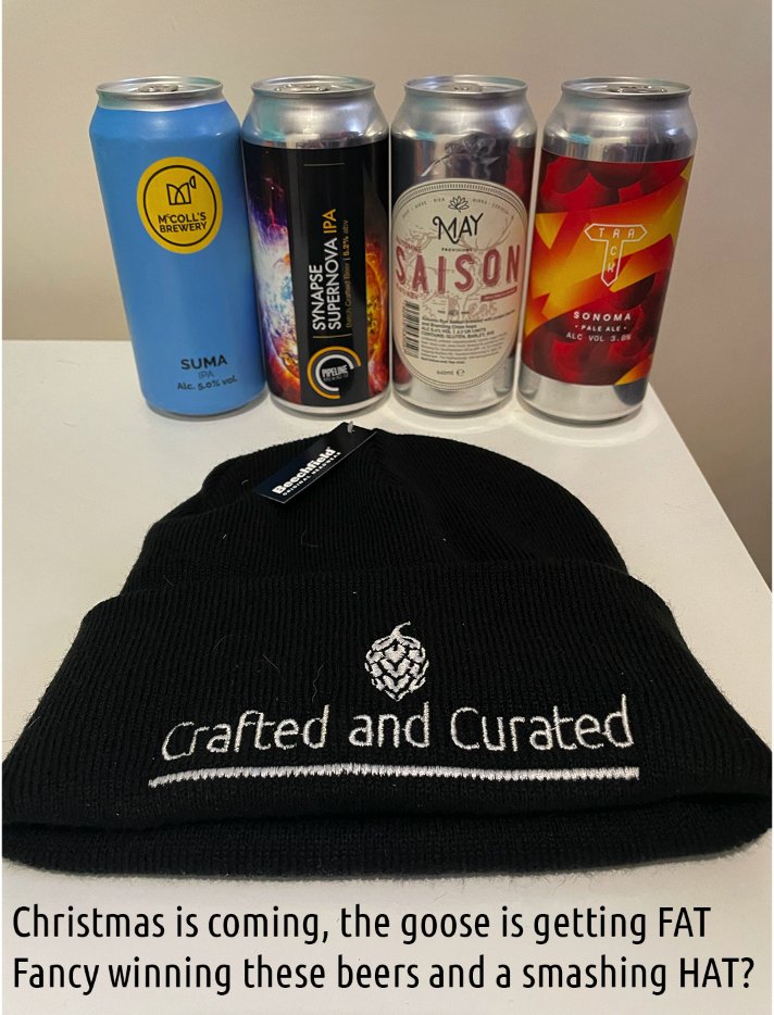 COMPETITION. All you need to do is RT the post and follow this account and you could win these stunning beers by @McCollsBrewery @trackbrewco <a href="/unitybrewingco/">Unity Brewing Co</a> and <a href="/Pipelinebrewco/">Pipeline Brewing Co</a> as well as the smashing hat. Winner drawn on Friday at 5 o clock.