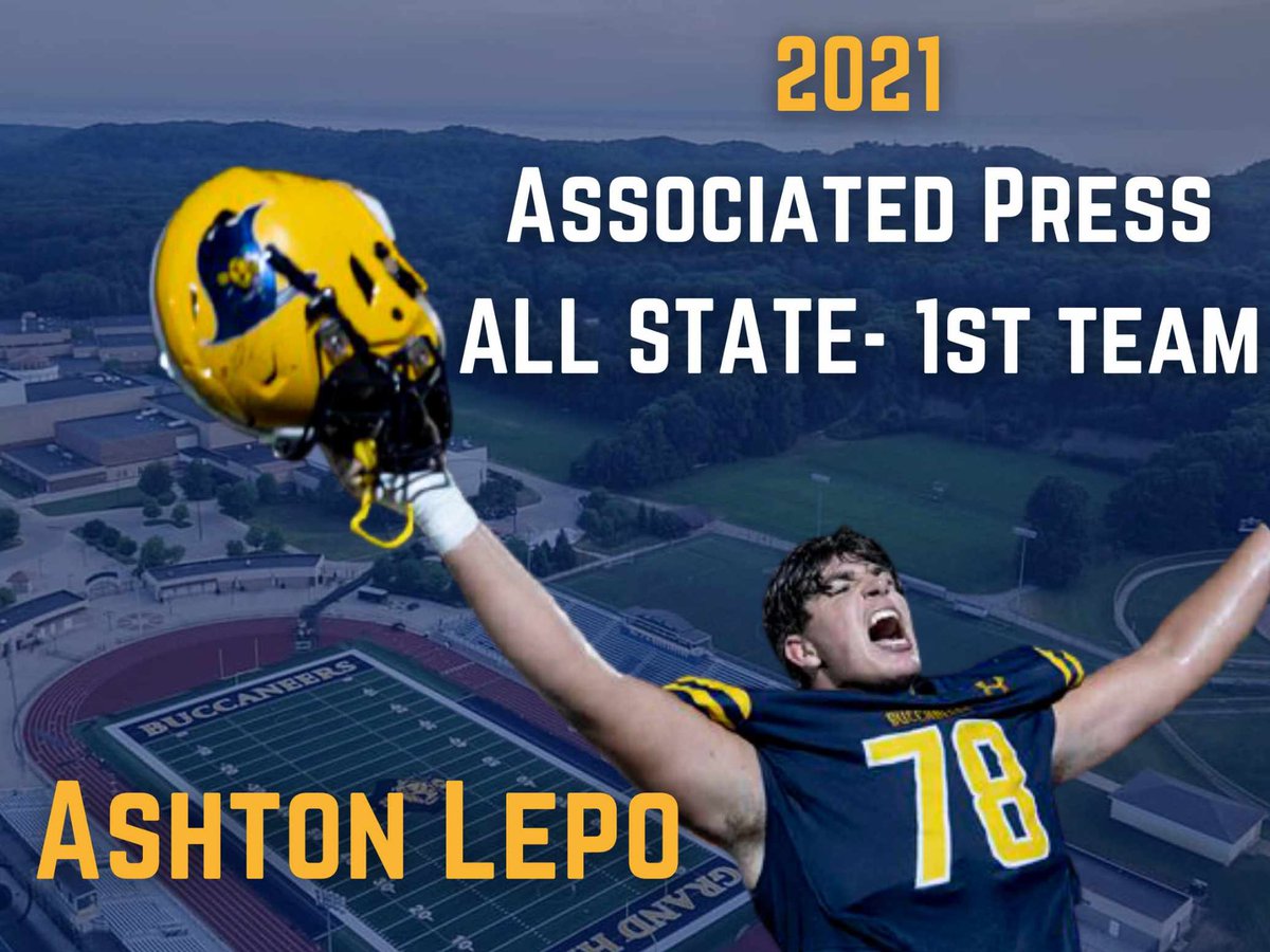 Congrats to Ashton Lepo for being selected Associated Press 1st Team All State for our Buccaneers !! So proud of you Ashton !! #SailsUp #thegoldstandard