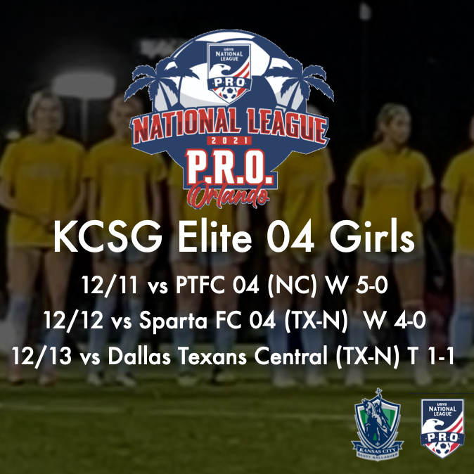 KCSG Elite 04 Girls close out NL PRO event in FL with 7 points! Congrats on a successful weekend Ladies. #THRUPassion
