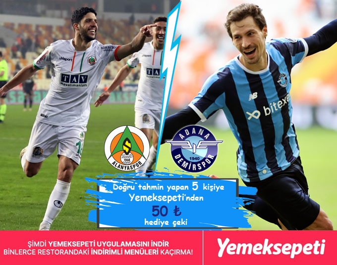 🥳ÇEKİLİŞ ZAMANI

🏆Alanyaspor-Adana Demirspor maçını hangi takım kazanır?

👉Bu tweeti RT yapıp, Doğru cevabı veren 5 kişiye <a href="/yemeksepeti/">Yemeksepeti</a> 'nden 50 TL'lik hediye çeki. 

📲Şimdi <a href="/yemeksepeti/">Yemeksepeti</a> uygulamasını indir, binlerce restorandaki indirimli menüleri kaçırma...