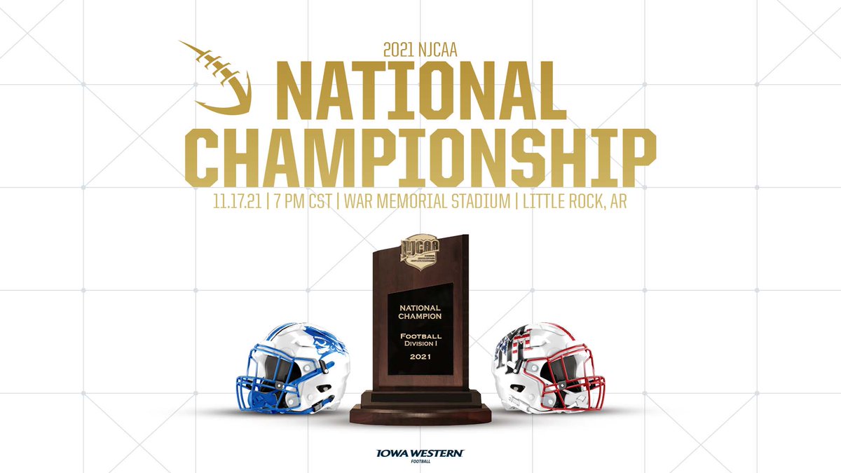 GAME WEEK!

🏆 NJCAA National Championship 🏆 
🆚 New Mexico Military Institute
📅 Friday, December 17th
📍 War Memorial Stadium | Little Rock, AR
⏰ 7 pm CST
📺 CBS Sports Network
🎟️ $15 | NJCAA.org/tickets

#SailsUP