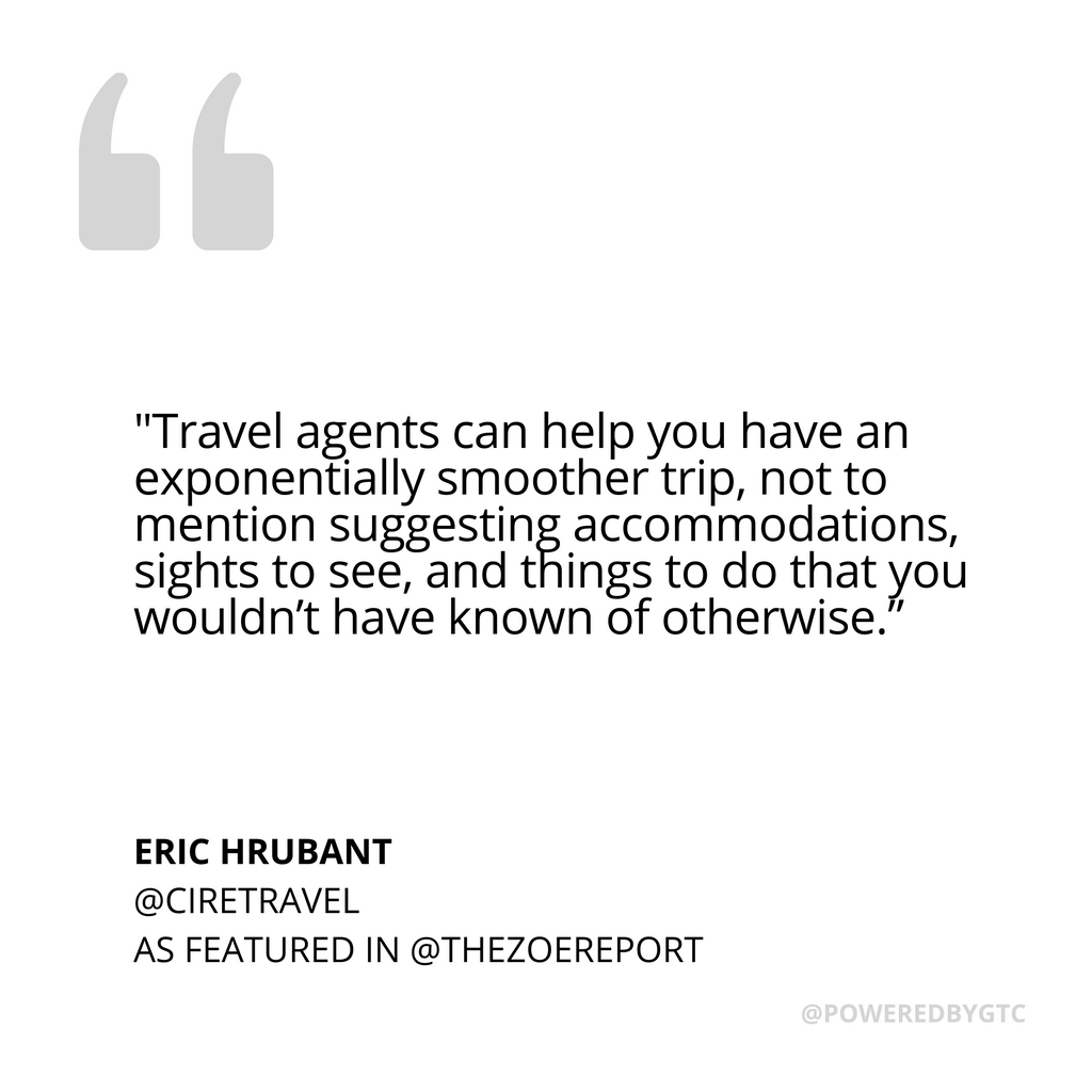 Looking for #traveltrends? GTC #travel advisor Eric Hrubant of @ciretravel was quoted in The Zoe Report’s (<a href="/thezoereport/">The Zoe Report</a>) new article about off the grid #holidaytravel.

Read the full article:
thezoereport.com/living/off-the…