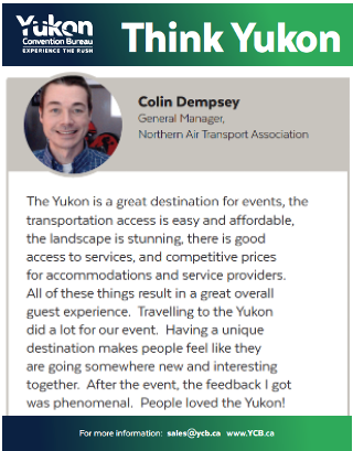 TravelYukon's tweet photo. "People loved the Yukon!”
#ThinkYukon
#MeetingsYukon
#ycbmembers
#exploreyukon
#delegates
#events
#bucketlist
#conference
#uniquedestination
@PCMACEC
@flyairnorth
@city_whitehorse https://t.co/L9R60WmkLh
