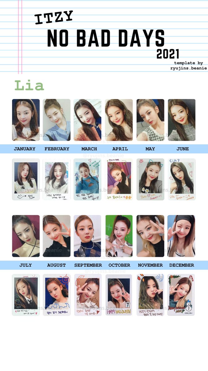 Itzy リア　no bad days 1~12月 Pre Order] ITZY 'NO BAD DAYS' SET