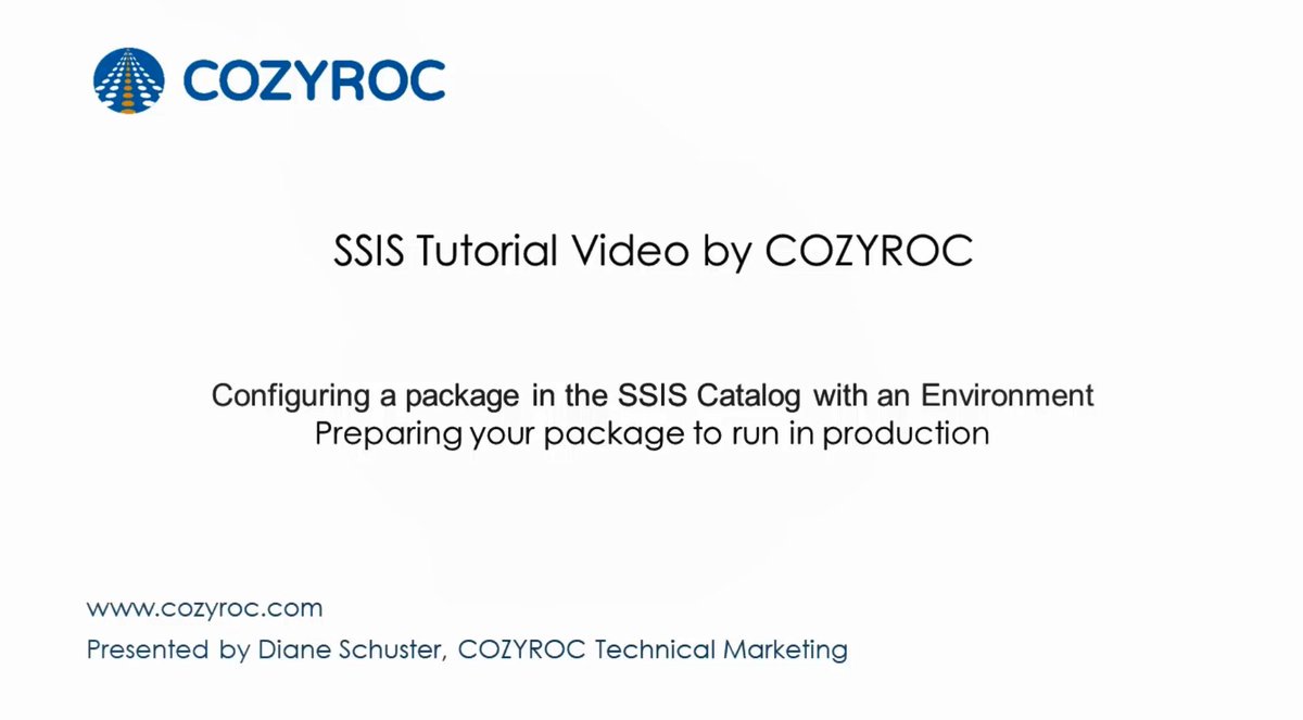 CozyRoc's tweet image. Configuring a package in the #SSIS catalog with an Environment video: youtube.com/watch?v=bLU6mo…

#SSIS #SSISTutorial #COZYROC #ETL #SQLServer #HowtoSSIS #SSIScatalog