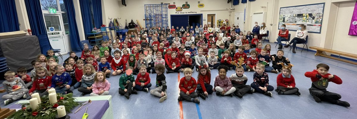 EuxtonCEPrimary's tweet photo. Thank you for all your support with our PTFA Jolly Jumper Day! I was greeted by a sea of Christmas jumpers in worship this morning, and then Rev Jo dressed some of them up even more! Lucky dip gifts were given out and we have any for those who weren’t in today. Mr W. https://t.co/HPsJOAGifL