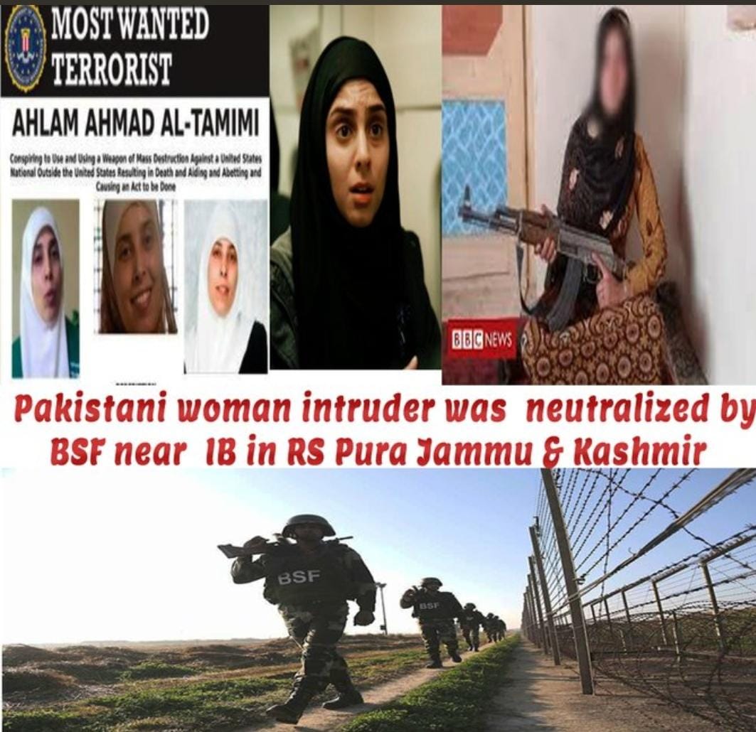 RoshniBhatt17's tweet photo. Tdy BSF troops noticed suspicious movement at Jammu Pakistan Border but intruder kept running at Indian Territory Alert BSF fired &amp; neutralized intruder at Border fencing thwarted the infiltration"Proud Moment" #ShameOnPakistan #PakUsingWomenForTerror #KareenaKapoorKhan #FFI2021 https://t.co/pRNDzng9iN