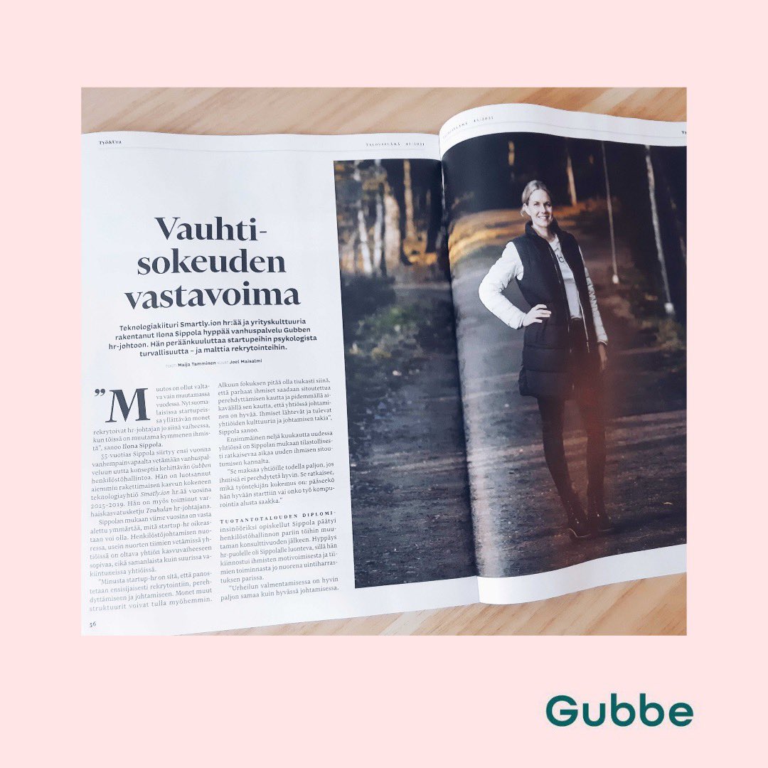 Luitko jo uusimman <a href="/talouselama/">Talouselämä</a> lehden? 👋🏼 Numerosta löytyy Gubben uuden HR-johtajan Ilona Sippolan pitkä haastattelu, jossa hän antaa mm. 3 vinkkiä startupien HR-kulttuurin kehittämiseen.💗