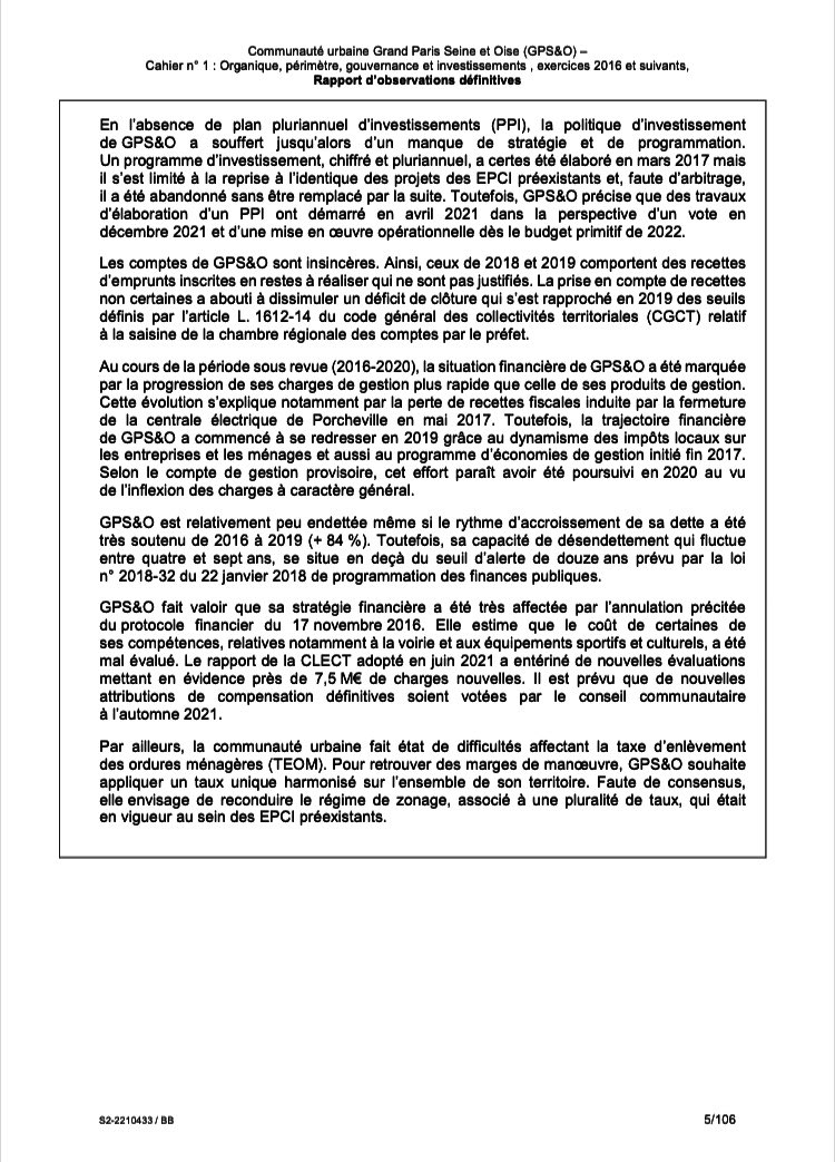 destouchescelin's tweet photo. « Les comptes de GPS&O sont insincères » (2016/2020) - La CRC d’IDF accuse sans fausse pudeur la gestion du président Tautou de la GPS&O… l’homme lige de Tonton Pierre ! #prefet78 #epy #mantes #Pecresse2022 @pr_financier https://t.co/N0K6M1y8QY