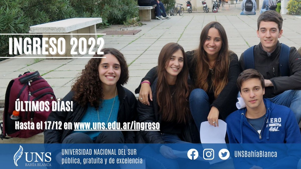 📢ÚLTIMOS DÍAS DE INSCRIPCIONES PARA INGRESAR EN 2022!!

Hasta el 17/12 estará abierto el registro en uns.edu.ar/ingreso