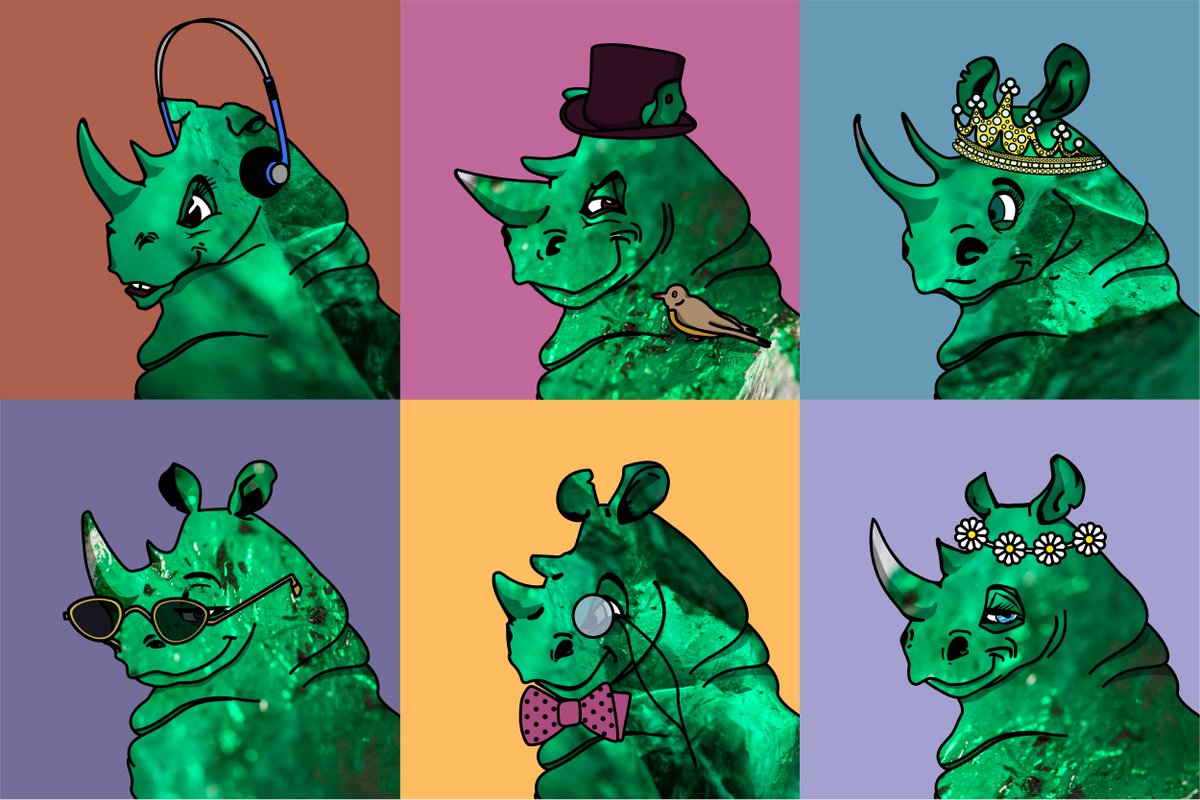 GemfieldsLtd's tweet photo. The ‘Chipembele Crash’ NFT series auction has opened! Bid for your favourite rhino avatar knowing that the proceeds will be donated to @north_luangwa Conservation Programme. https://t.co/5OxlOj6Zvg https://t.co/DG9EdjpyCG