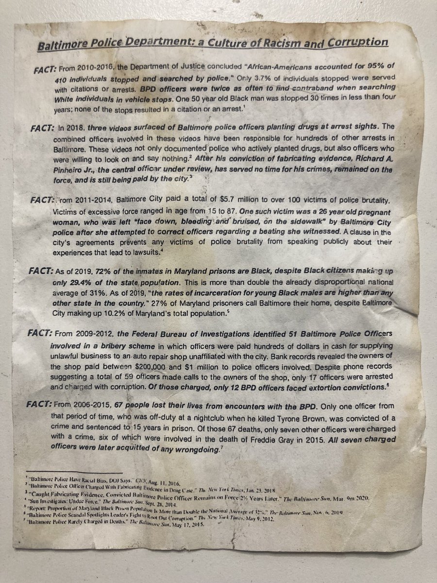 MFEndless's tweet photo. I’ve had this handbill since the George Floyd protests here in Baltimore last year. I haven’t had the energy to transcribe it… until now. #ACAB #BaltimorePoliceDepartment #BlackLivesMatter #BlackTransLivesMatter https://t.co/rWXFSDSSmQ