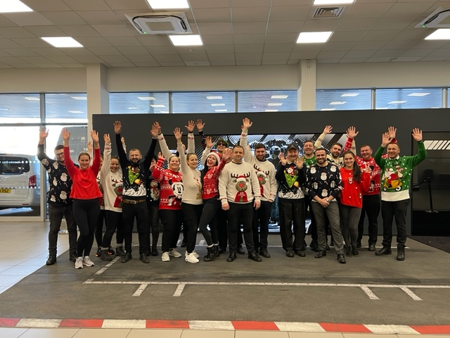 Autoclenz's tweet photo. Roma &amp; the Team at Mercedes-Benz Colindale raised £130 on Friday for ‘Save the Children’👏

A brilliant team effort &amp; big thank you to everyone that took part by wearing a festive jumper &amp; donating to such a fabulous cause🎄

#Autoclenz #ChristmasJumperDay #SaveTheChildren https://t.co/4u1F5CMo2E