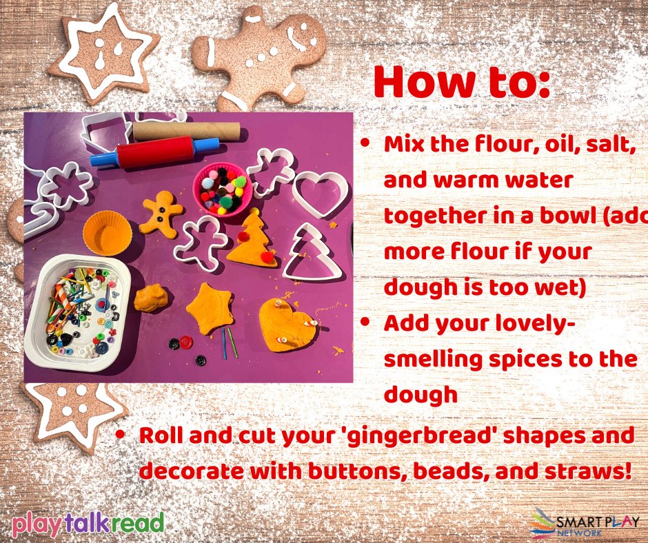 playtalkread's tweet photo. Today’s #MerryMonday post is how to make gingerbread play dough. This is a great sensory activity for children of any age, plus it smells really good!🎄❄☃🎅 #Playtalkread #Smartplaynetwork #Parentclub #Sensory #FestiveFun https://t.co/9fgqBhDFpV