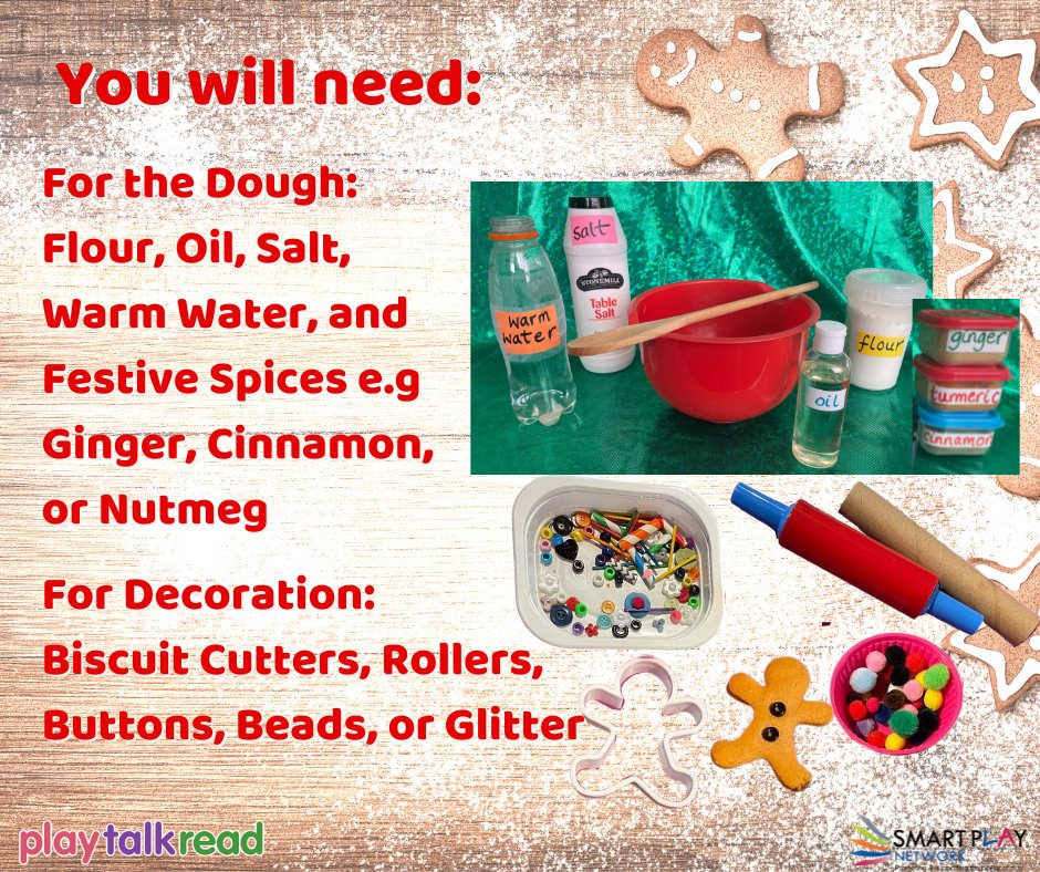 playtalkread's tweet photo. Today’s #MerryMonday post is how to make gingerbread play dough. This is a great sensory activity for children of any age, plus it smells really good!🎄❄☃🎅 #Playtalkread #Smartplaynetwork #Parentclub #Sensory #FestiveFun https://t.co/9fgqBhDFpV