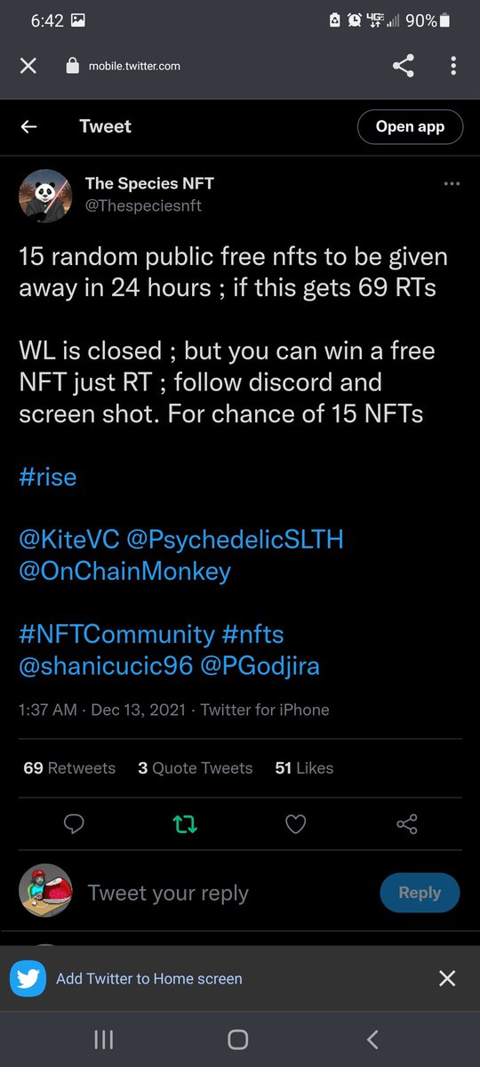 logeymintsfloss's tweet photo. @Thespeciesnft @KiteVC @PsychedelicSLTH @OnChainMonkey @shanicucic96 @PGodjira Doneski hopefully I'll winski  haha😄 panda panda! https://t.co/VWmJ2wmfvo