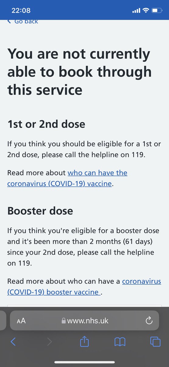 christyhchui's tweet photo. @akaifreesia I couldn’t get one booked in the end, guessing because I’m not in the group they’re currently vaccinating so I guess I’m waiting until Wednesday 🥲 https://t.co/drt9XVdt1M