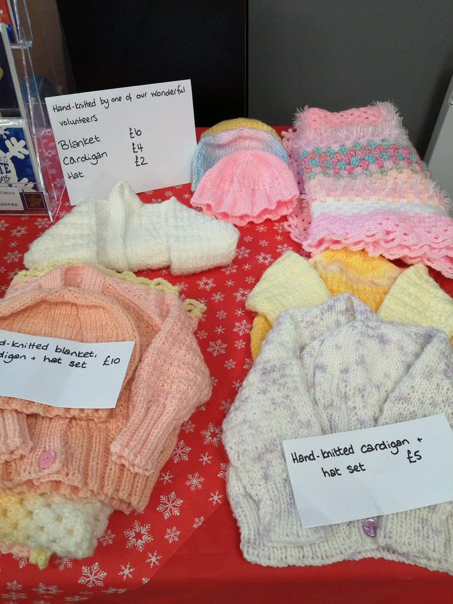 Our lovely #volunteer has been knitting beautiful cardigans, hats and blankets. Now on sale in the tearoom #lovelivelocal #stasaph #carucymru #knitting
