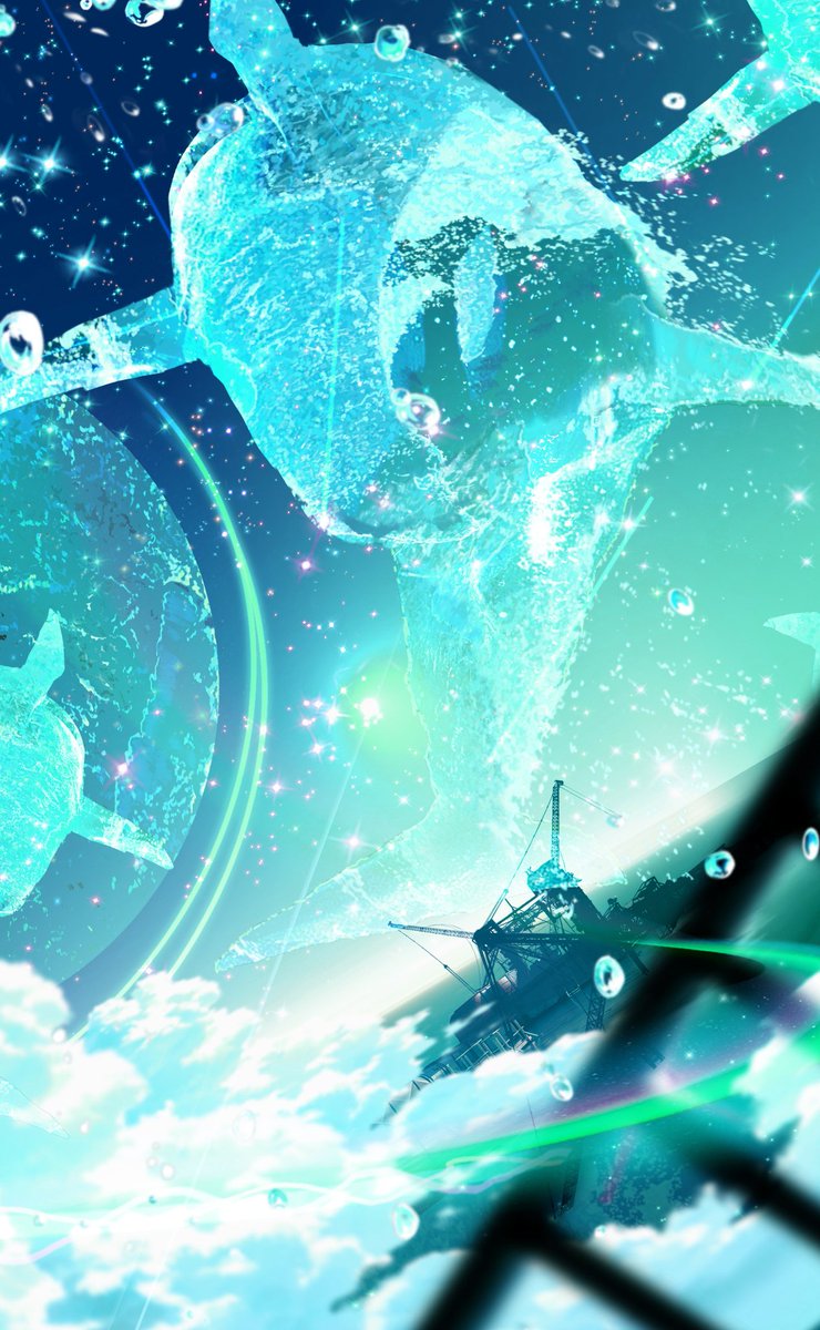「双子座流星群🐳🌟
#イラスト好きな人と繋がりたい 
#冬の創作クラスタフォロ」|まころん🐳のイラスト