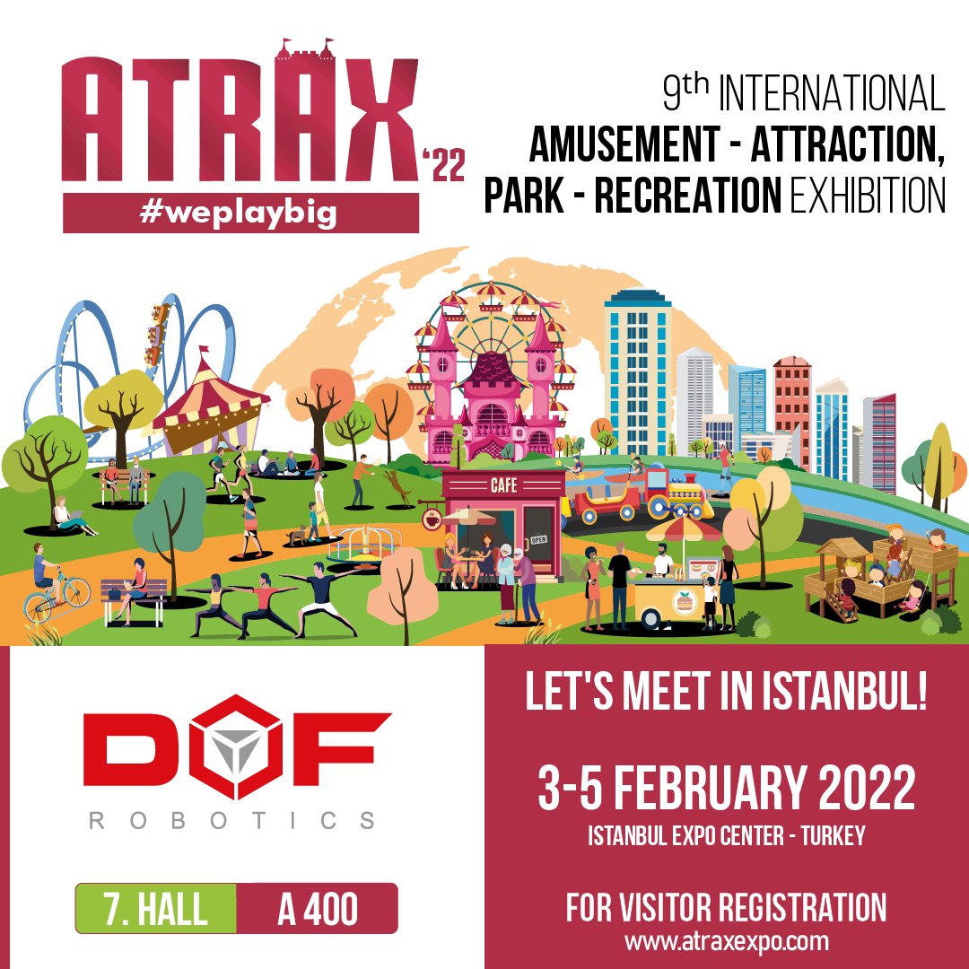 dofrobotics's tweet image. Let&apos;s meet in Istanbul!

#defender #dof #dofrobotics #amusement #attraction #entertainment #amusementrides #vr #virtualreality #atraxexpo