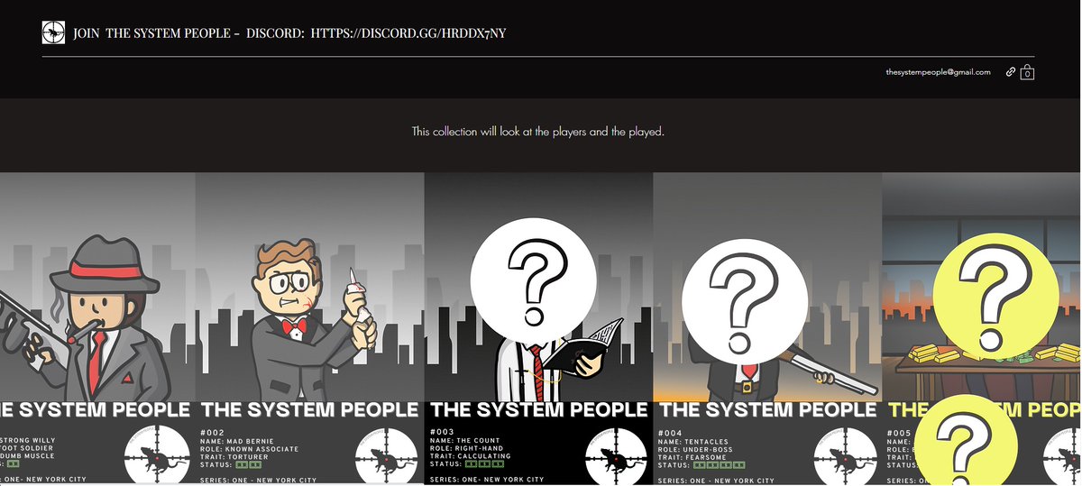 SystemPeople's tweet image. Keep up to date with the character reveals at thesystempeople.wixsite.com/theplayersandt…

To purchase #001 follow the Google form attached, get in quick the form deactivates when we hit the mint count cutt.ly/eYGiZTu

Discord discord.gg/HrdDx7nY