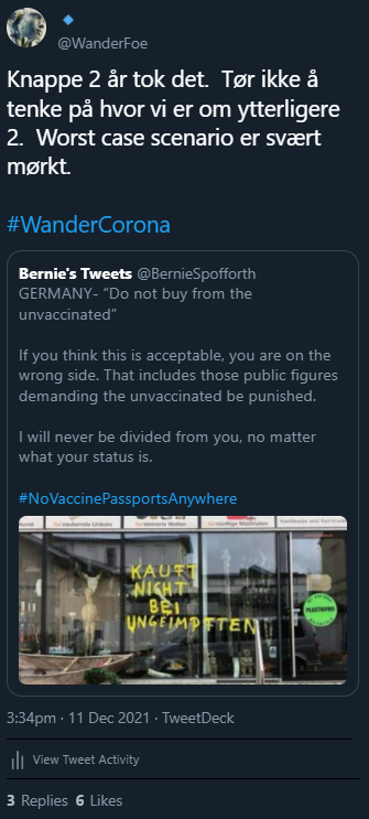 WanderFoe's tweet photo. @segrov Vi er kommet overraskende langt på vei, på overraskende* kort tid.

*) Akkurat like kort tid som forrige gang nøyaktig det samme skjedde.

#WanderCorona https://t.co/Ef1CMYZIPK