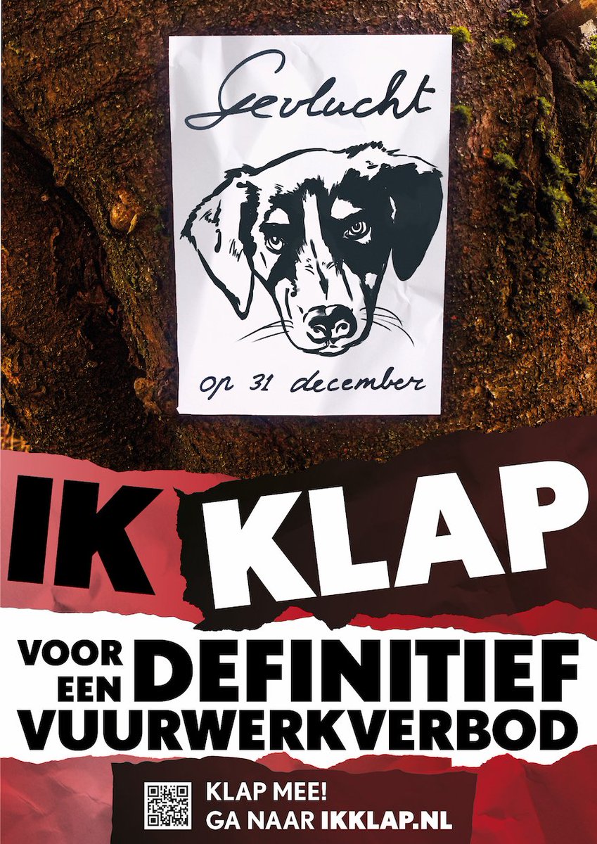 Dierbescherming's tweet photo. Vuurwerk en dieren gaan niet samen.

Vuurwerk en milieu ook niet. Daarom klappen wij (samen met velen anderen) voor een DEFINITIEF landelijk vuurwerkverbod!

Klap mee: RT deze post en ga naar https://t.co/0Y9kReltwE.
#IKKLAP https://t.co/l0iLYgewyC