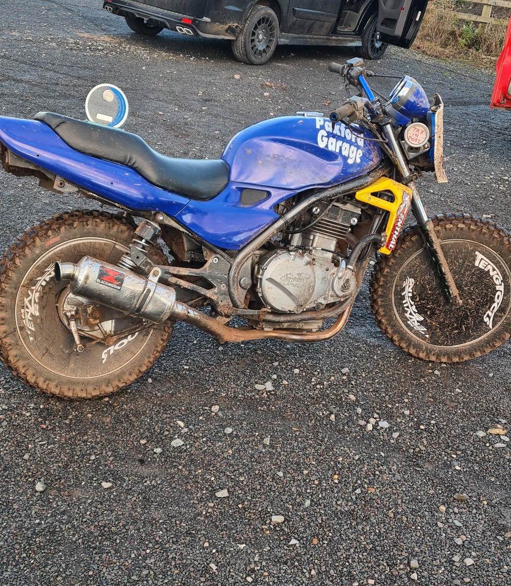 aaronstaniforth's tweet photo. Fun day Sunday at sludgy Scunny for a bit of flat track racing. 

Hard work on the heavy bus on the wet track but I came away with a 3rd, a 2nd, three × 1st and 1st in the IRB final 🏆

#flattrack #eddiewrightraceway #gofastturnleft #scunnyflattrack https://t.co/9TIg91eLos