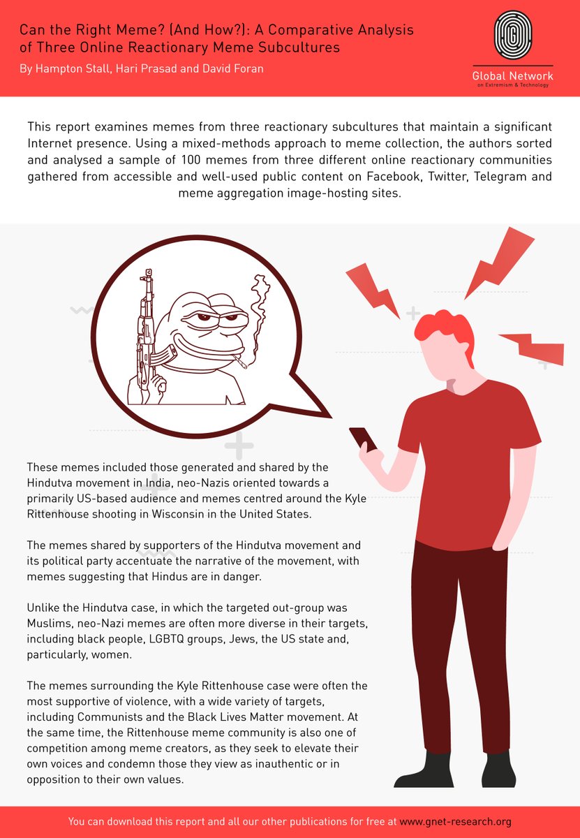 Today we released a new <a href="/GNET_research/">GNET</a> report, in which <a href="/HamptonStall/">Hampton</a>, <a href="/HariPrasad91/">Hari/ഹരി/हरि/هري</a> and David Foran analyse far-right memes propagated by three online subcultures. You can read the full report here: gnet-research.org/2021/12/13/can…