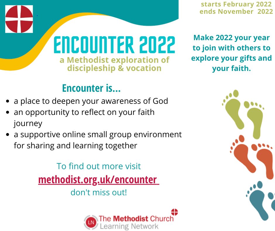 Want to see what Encounter is all about?

Taster sessions in evenings on 6th and 12th January

methodist.org.uk/encounter for booking and info