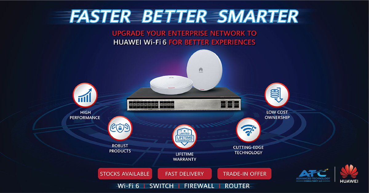 Advanced Technology Consultancy (@atc_informs) on Twitter photo Upgrade your network to keep up with the speed, Switch to <a href="/HuaweiEnt/">Huawei Enterprise</a> #AirEngine #Wi-Fi6.
Amazing offers available, Why Wait?
#FastDelivery #FastNetwork #TradeInOffer
Right pointing backhand index Order now: bit.ly/3oZ4olR Upgrade your network to keep up with the speed, Switch to <a href="/HuaweiEnt/">Huawei Enterprise</a> #AirEngine #Wi-Fi6.
Amazing offers available, Why Wait?
#FastDelivery #FastNetwork #TradeInOffer
Right pointing backhand index Order now: bit.ly/3oZ4olR