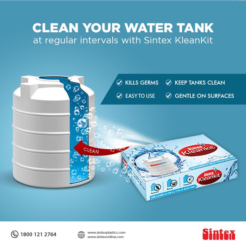 sintex_india's tweet photo. When tank cleaning with Sintex Klean Kit is way easier and economical, then why spend your money on something else? Now get Sintex Kleankit online at https://t.co/bD5OuDwVu3
#tankcleaning #tanks #watertanks #Sintexwatertanks #kleankit https://t.co/VnnNzTsOHQ