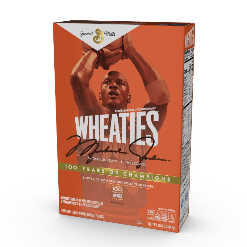 23XIRacing's tweet photo. For @wheaties 100th anniversary, the brand is paying tribute to sports icon Michael Jordan, who is featured on the box for a historic 19th time as part of a year-long commemorative celebration.

Wheaties will partner with 23XI Racing during the 2022 @NASCAR Cup Series season!
