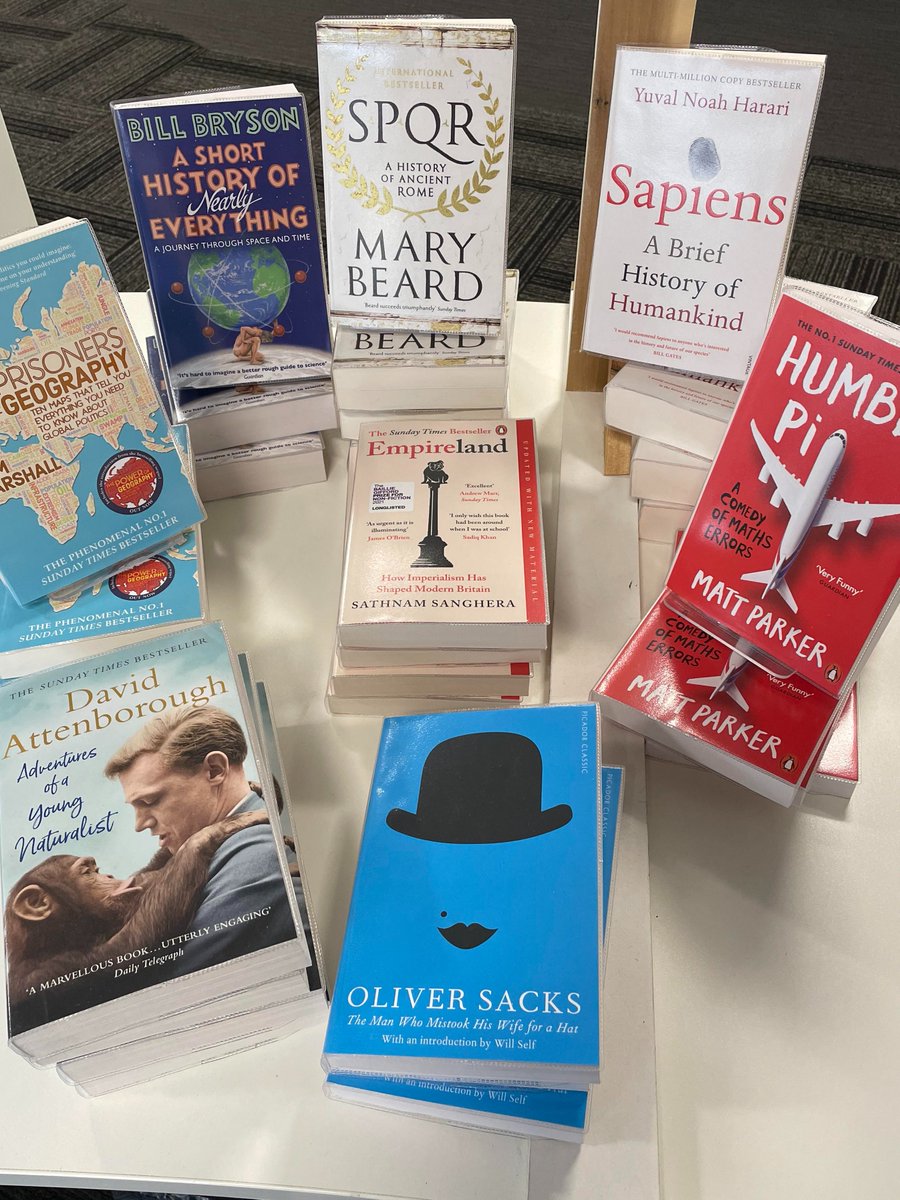 JHGSEnglish's tweet image. NEW BOOKS! Thanks to Miss Harrison&apos;s speedy work there is now an amazing selection of non-fiction in the LRC to accompany our new LIMITLESS list: books to expand your horizons #bemoreexcited @JHGSHW
